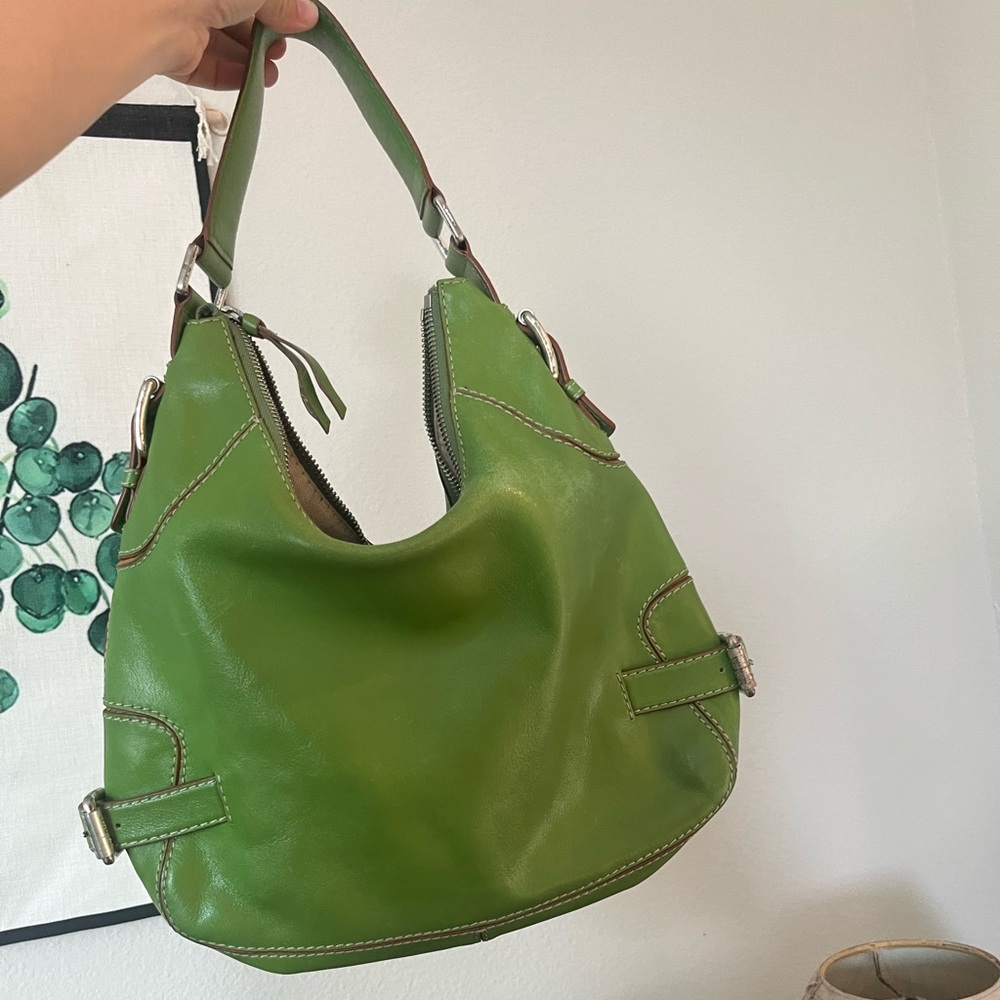 Michael Kors Very Rare Found Green Leather Hobo Shoulder Bag